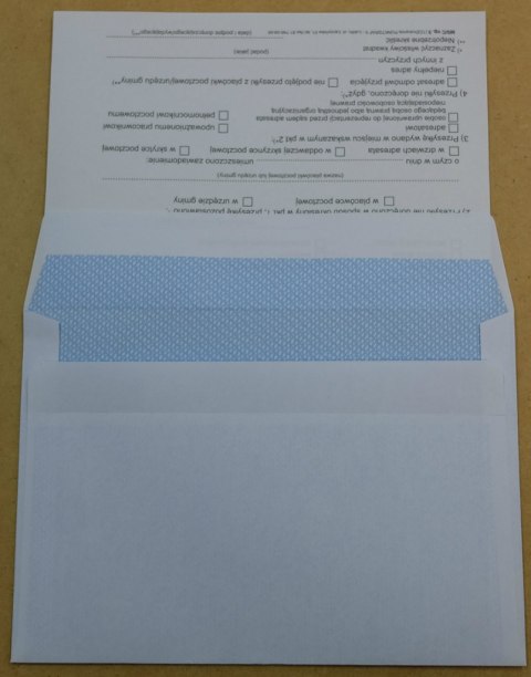 Koperto-zwrotka C6 bez kleju Koperto-zwrotka C6 bez kleju