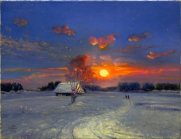 Obraz olejny "Zima" mal. St. Kliczka