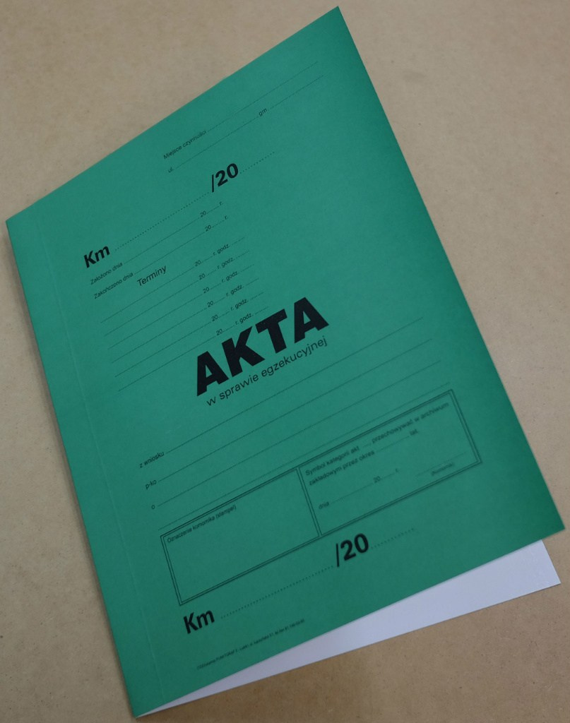 Okładka do akt Komornika Okładka do akt Komornika