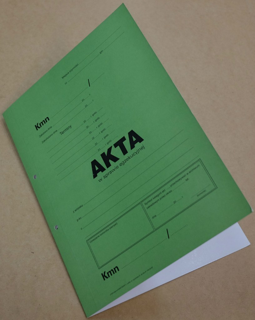 Okładka do akt Komornika Okładka do akt Komornika