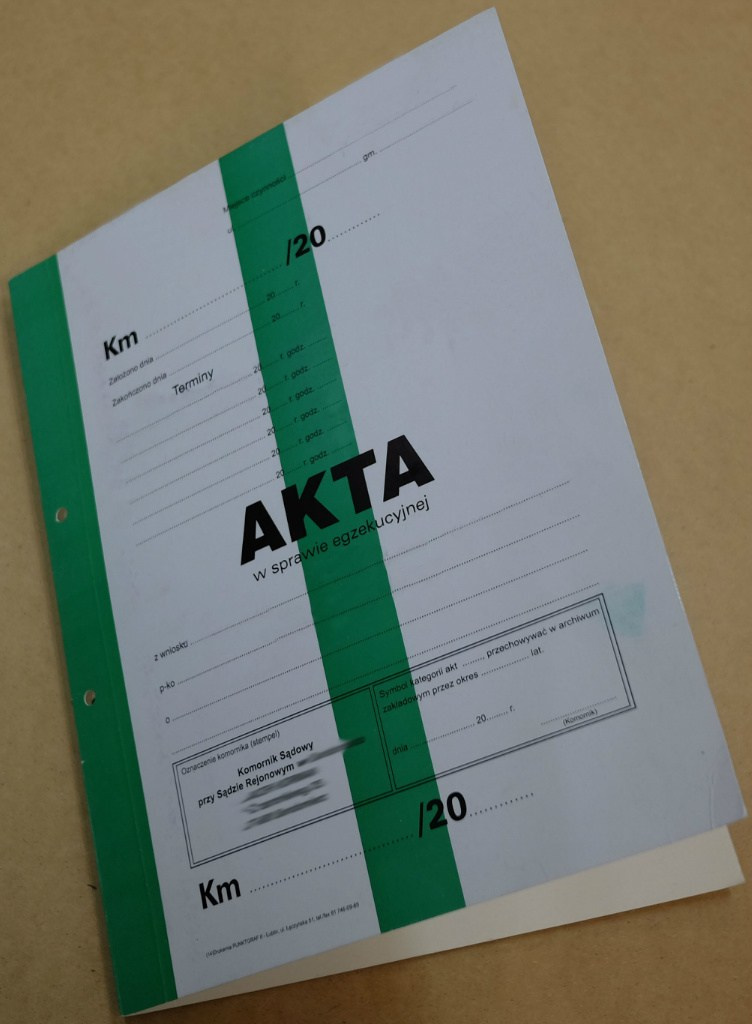 Okładka do akt Komornika Okładka do akt Komornika