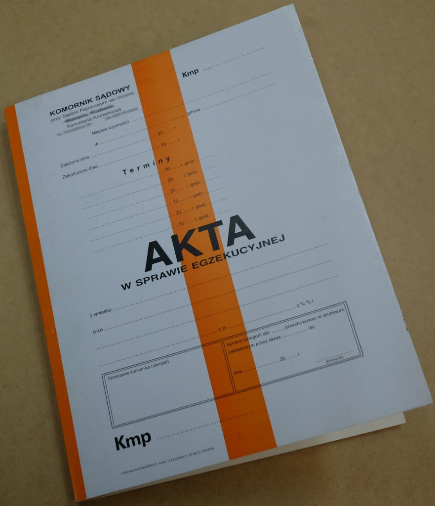 Okładka do akt Komornika Okładka do akt Komornika